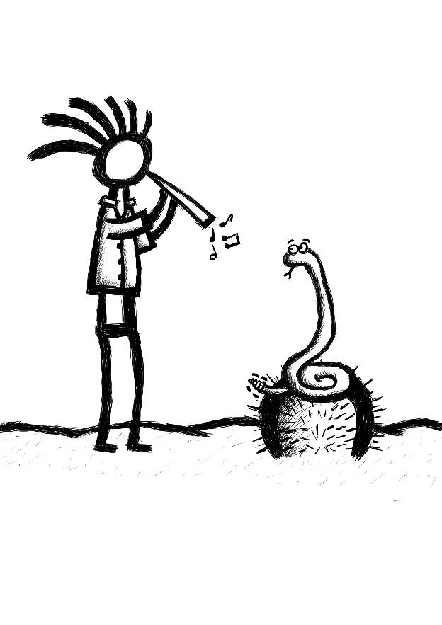 Kokopelli and Snake